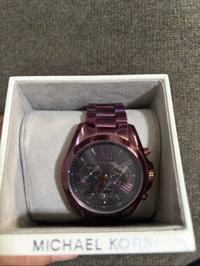 Michael Kors Purple Men's Stainless Steel Chronograph Bracelet Watch